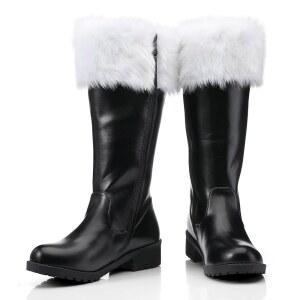 남성용 하프쳇 크리스마스 산타클로스 부츠 와이드 커프스 산타 전투화 코스튬 액세서리