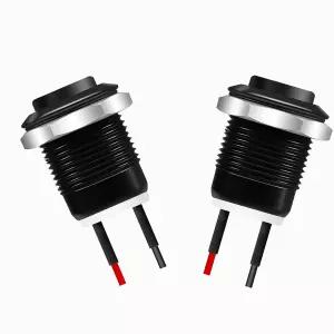 2PCS 푸시 버튼 스위치 12mm 순간 12V 24V IP65 방수 잠금 해제 키 메탈