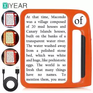 호환  용 휴대용 돋보기 전체 페이지 돋보기 책 검사 3 가지 조명 모드 5X 10X