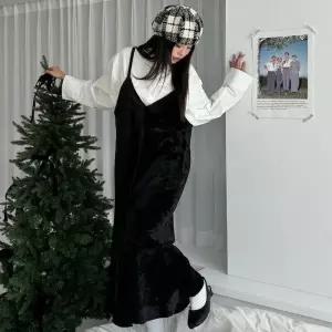 빅사이즈나시원피스 T487L412 헤이벨벳뷔스티에원피스 LT (28461563A)