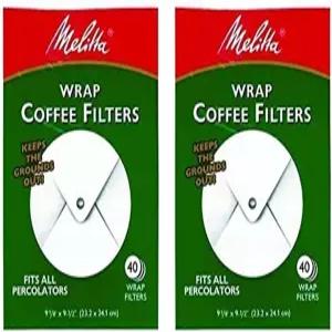 퍼콜레이터용 멜리타 화이트 랩 어라운드 커피 필터(2팩)