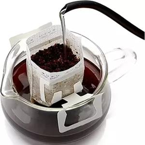 커피 필터 종이 봉투 100개 걸이 이어 드립 싱글 서브 일회용 가정 여행 사무실 일일에 완벽 (100개)