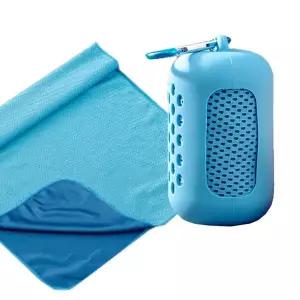 장만A667 스포츠 쿨타올 실리콘 파우치 카라비너 땀수건 등산 낚시