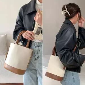 (큰손할인) 캔버스 버킷백 데일리백 보부상 캐주얼 직장인 출근