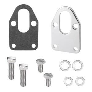 볼트가 장착된 42493 연료 펌프 장착 플레이트, 소형 블록 쉐보레 SBC 265 283 302 305 327 350 383 400 SB 엔진에 맞는 플레이트 개스킷이 크롬 오프