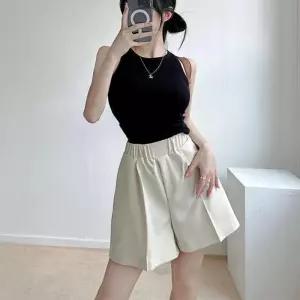 [다잇템]여자 3부 핀턱 다크 핫팬츠 넓은 SS 반바지 (10437266A)