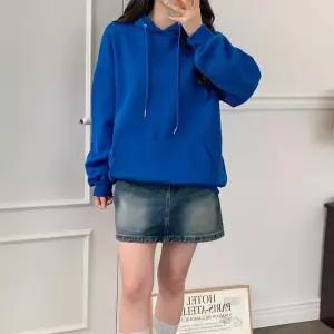 [다잇템]여자 큰주머니 빨간 후디 파란색 박스 티셔츠 (28508405A)