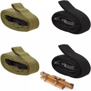 퀵 릴리스 버클 나일론 타이다운 스트랩이 있는 SquEqu 4팩 유틸리티 스트랩 캠핑 백팩용 침낭 접이식