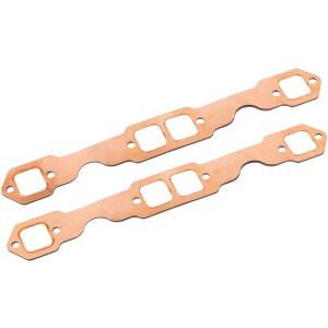 SB 쉐보레 327 305 350 383 배기 가스켓 교체 사각 포트 구리 헤더 블록 허거 가스켓, 재사용 가능한 2PCS