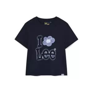 와키윌리 WACKY WILLY [와키윌리 x Lee] 우먼스 아이릴리리 크롭 반팔티셔츠 네이비 WA2502STL5NA 128764