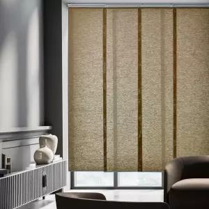 유리문 및 방 칸막이를 위한 피스낫 슬라이딩 패널 블라인드. 자연스러운 직조 조명 필터링. 46-85.5인치 W