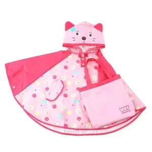 샐리캣 판쵸 우의 핑크 S/아동/우비/원피스/비옷/방수/레인코트/초등학생/다용도/비닐/캐릭터/캠핑/키즈