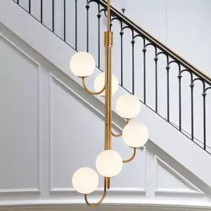 아이디어 샹들리에 계단 6구 심플 복층 빌딩 북유럽 거실