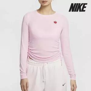 [나이키] 여성용 티셔츠 /d6- HV8728-663 / 우먼스 스포츠웨어 골지 긴팔 크롭 탑