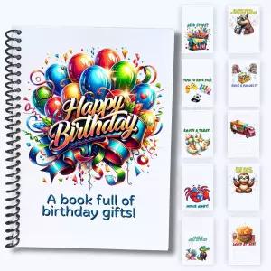 생일 기프트 카드 책 5x7 인치 스티커 보호용 PVC 커버로 묶인 10 페이지 소프트 커버 나선형 양면 점 20