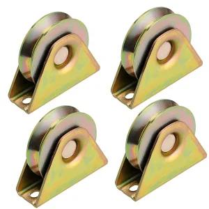 스켈랑 3인치 슬라이딩 게이트 휠 V 그루브 캐스터 트랙 레일용 브래킷이 있는 헤비 듀티 강성 롤링 진입로