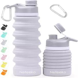 네피코 접이식 물병 26온스 실리콘 누수 방지 BPA 자유 여행용 캠핑용 휴대용 스포츠 하이킹 야외 실내