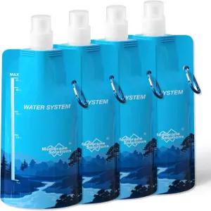 멤브레인 솔루션 접이식 물병 23온스 카라비너가 있는 파우치 BPA 프리 여행용 캠핑 하이킹 사이클링 요가