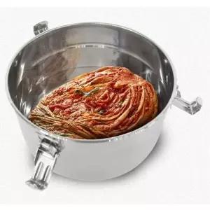 스텐 김치통 원형 밀폐용기 대형 냉장고 김치통 7L 찬기 밀폐찬통