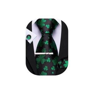 배리.왕 남성 실크 펀 타이 세트 디자이너 넥타이와 클립 포켓 스퀘어 커프링크 결혼식 할로윈 파티 페스티벌