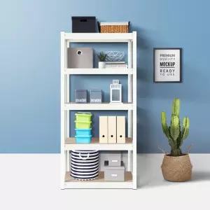 600 5단 간편랙 베란다선반장 세탁기 창고 스탠드선반 다용도 조립 메탈 앵글 원목