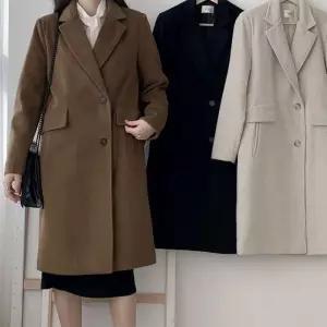 [다잇템]여자 울코트 누빔안감 두툼한 속패딩 롱코트 (11765698A)