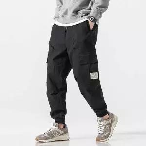 영문 레터링 패치 밴딩 포켓 남성 카고바지 ISP2 여자청바지 일자