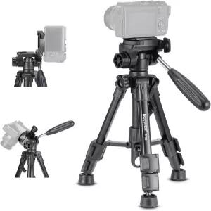 카메라용 NEWER 베이직 미니 책상 삼각대 3방향 팬 틸트 헤드 앤 핸들 소형 휴대용 메탈 테이블탑 셀카봉