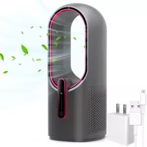 KONSIDEN 책상 선풍기 블레이드리스 11.8인치 사무용 소형 조용함 3단 속도 조절 터치 컨트롤 청소하기