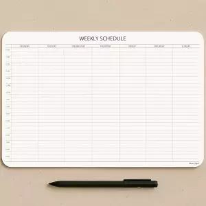 스케줄 패드 날짜가 표시되지 않은 주간 플래너 메모장 A4 사이즈(8 3 X 11 7 ) 판지 뒷면 지지대가 있는