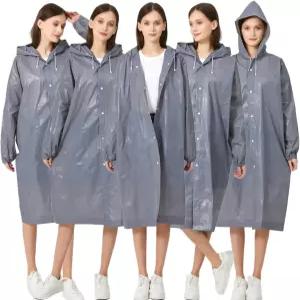 루이시 에바 레인 폰초스 여성용 및 남성용 재사용 가능한 레인코트 2팩 후드가 달린 경량 레인웨어 재킷