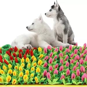 개를 위한 MHTEC 스너플 매트 대형 튤립 냄새 노즈워크 포어게이터 반려동물 사료 개 슬로우 피더