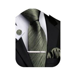 디뱅구 남성 엑스트라 롱 타이 70인치 넥타이와 포켓티 스퀘어 커프링크, 크고 키 큰 결혼식 파티를 위한 실크 넥타이 세트