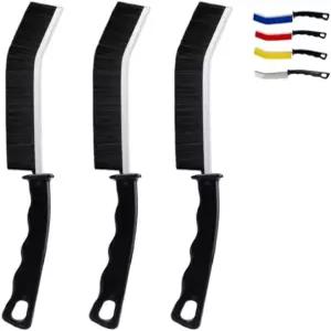 틈새 청소 브러시 도구 용품 그라우트 스크럽 가정용 욕실 주방용 변기 3개(블랙)