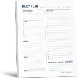 시간별 일정이 포함된 일일 플래너 메모장 - ADHD 타임 블록 플래닝 패드 데스크톱 작업 목록 대학 용품 6