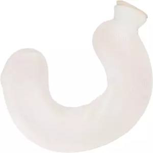 1L 고무 온수 및 냉수 병 U자형 가방 부드러운 커버 물 목 어깨 (베이지 퓨어 컬러)