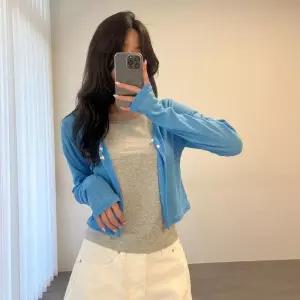 [신상오픈런]여성용 여름 시스루 긴팔 크롭 가디건 커버업 (38292436)