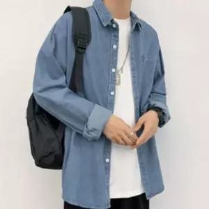 [골드스마일]남자 남방 긴팔 와이셔츠 남성 청남방 데님 셔츠 2종 남자남방