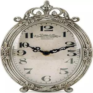 니키 홈 빈티지 테이블 시계 조용한 논티킹 배터리 작동 책상 선반 맨텔 거실 장식용 소형 금속 - 레트로