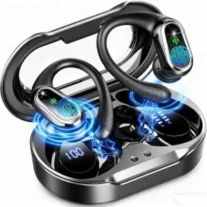 무선 이어버드 2026 블루투스 5.4 헤드폰 스포츠 50시간 하이파이 스테레오 딥 베이스 오버이어버드 ENC