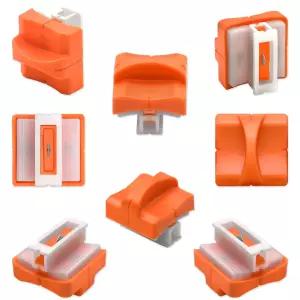 A4 A5 용지 트리머용 플라스틱 보관함이 있는 8피스 커터 교체용 블레이드 세이프가드 디자인(오렌지)
