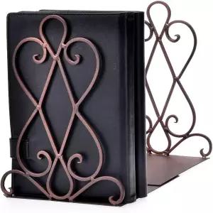 아트킹덤 북엔드 럭셔리 레트로 오거나이저 스탠드 책상 홀더 랙 학교 헤비 리버럴 책장 장식 1쌍 패딩