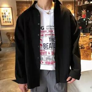 남자 무지 남방 와이셔츠 오버핏남방 긴팔남방 남자남방셔츠