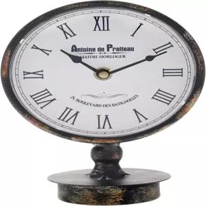 Sonlfce 레트로 책상 시계 빈티지 맨텔 테이블 거실용 금속 프레임 침실 침대 옆 선반 농가 장식