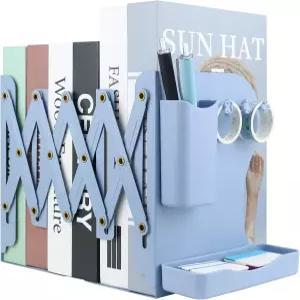 가우엔 헤비 듀티 북엔드 조절 가능 선반용 책상 책꽂이 책상용 오피스 홈스쿨(최대 19.69인치)에