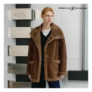 [나인식스뉴욕]리버시블 하이넥 버튼 하프 무스탕 자켓 NP4JK028L0 3127626