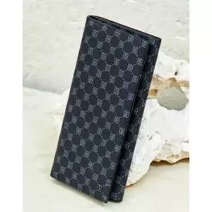 [백화점 정품] 닥스 ACC 25FW 루이스 PVC 블랙 가죽 로고 DD 패턴 장지갑 DBWA4F121