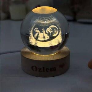 초음파 사진 무드등 보관 사진보관 베이스 액자 선물 소형 투명 플러그 USB