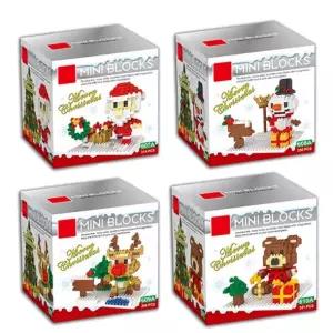산타 블럭 루돌프 만들기 나노 (랜덤)/피규어 테디베어 곰돌이 크리스마스 눈사람 조립완구 4종