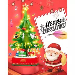 오르골 크리스마스 트리 블럭 피규어 블록 산타 루돌프 눈사람 만들기 LED